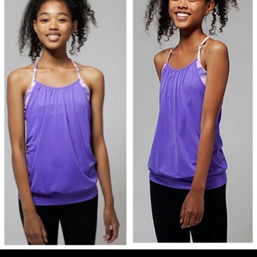 Ivivva Double dutch purple tank top sz 14